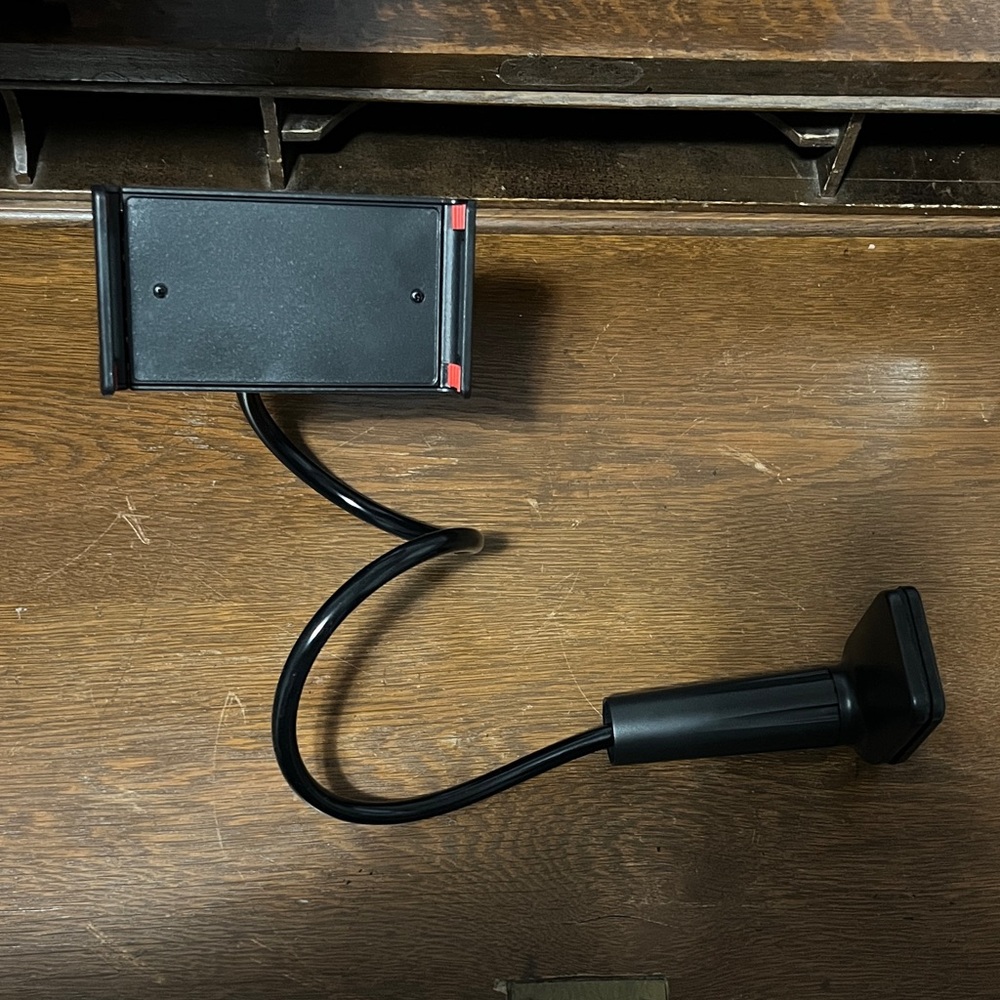 New Phone Holder Black Adjustable Smartphone Stand Clip-On for Office, Bedroom
